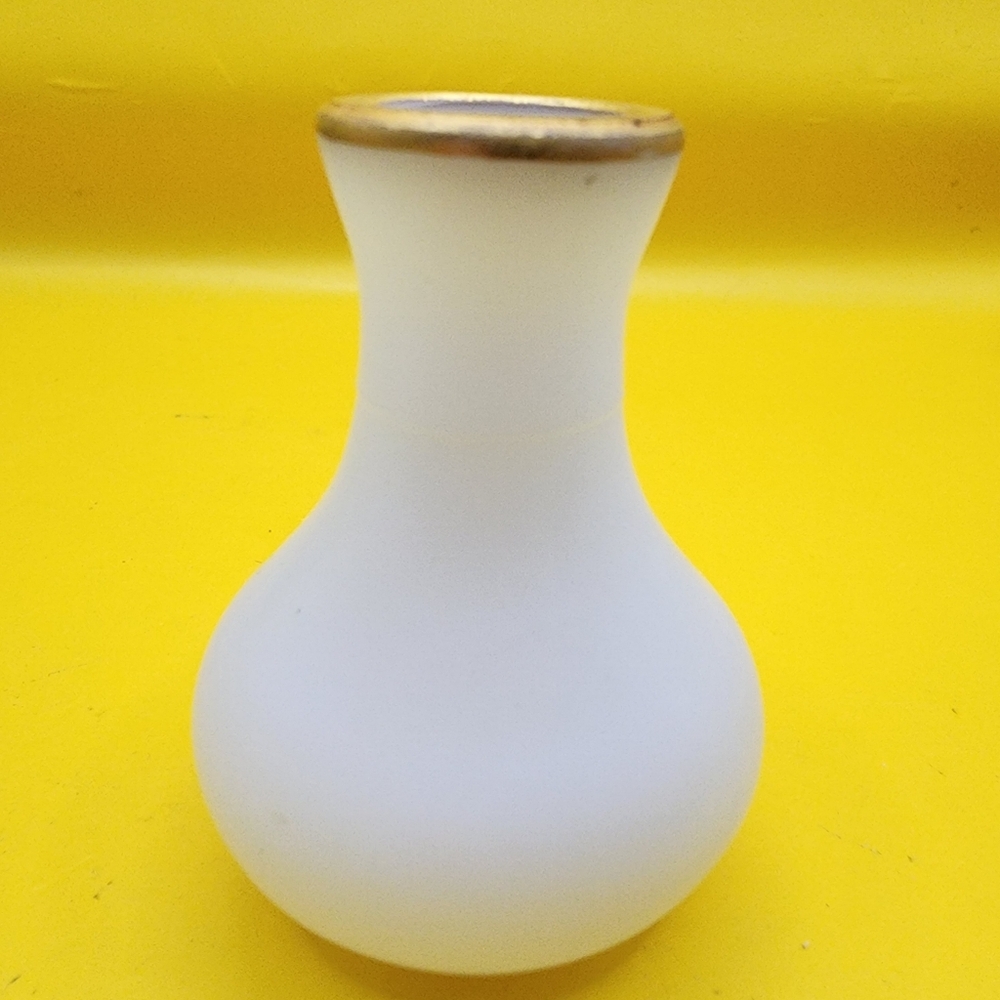 Vintage Japan 2.25" Floral White Frosted Bud Vase Sunflowers - Picture 2 of 4